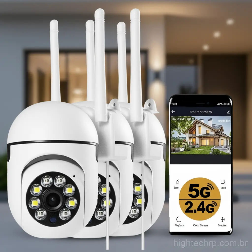 Câmera de segurança Wi-Fi instalada
